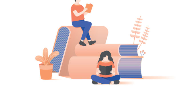 What I Did When OCD Took Reading Away From Me the man and woman reading on book pile