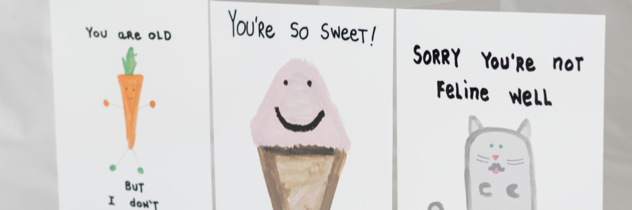 Woman With Down Syndrome Designs Greeting Cards Three of Laura's card designs