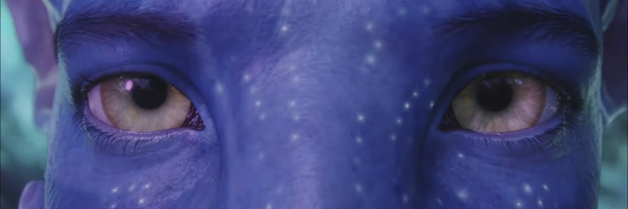 How to Better Support People With Chronic Illness screenshot of movie avatar showing blue alien eyes