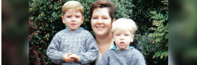 the author as a child, his mom and his brother
