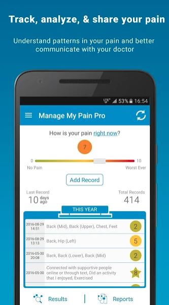 manage pain app screenshot