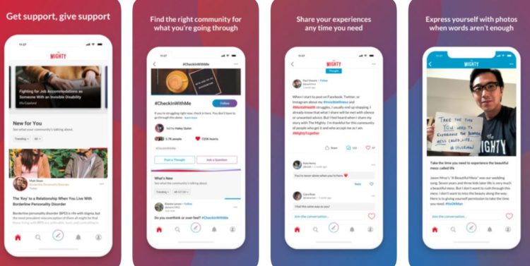 the mighty app screenshots