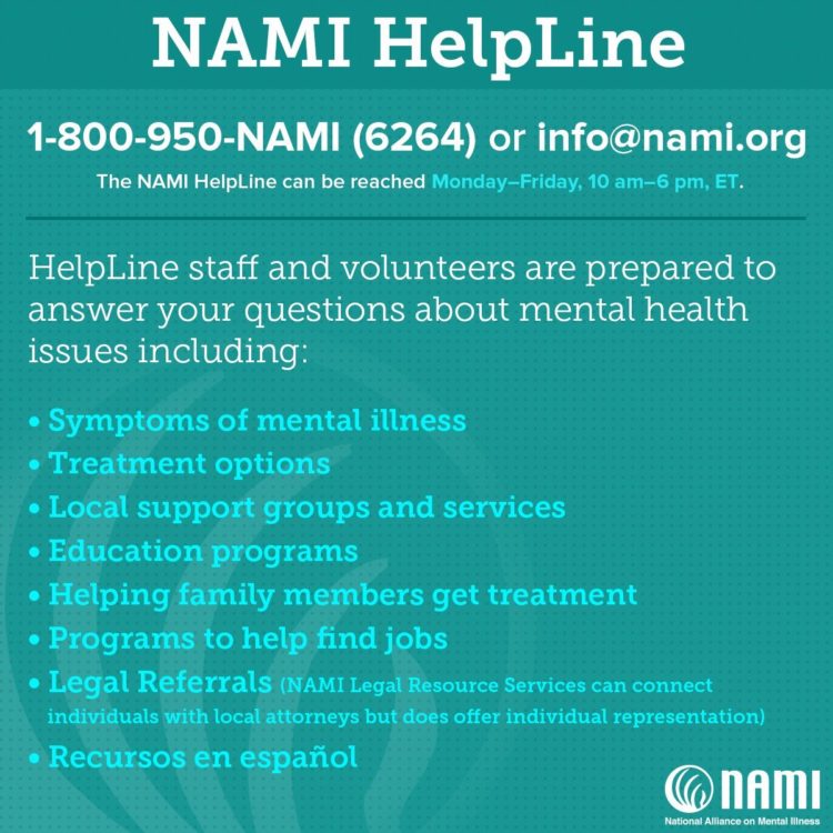 Call the NAMI Helpline
