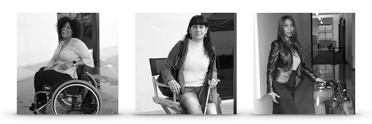 Employment Rate for Women With Disabilities Declines Women with disabilities - diverse group including African-American wheelchair user, white woman with cane, woman with oxygen tank.