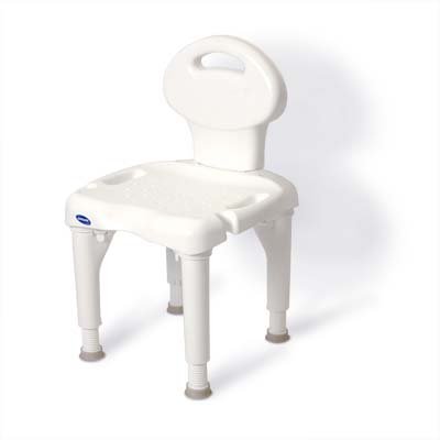 white shower chair short back