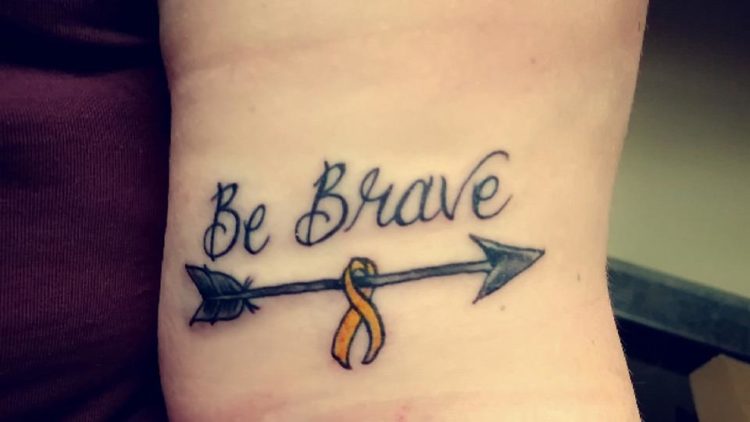 Teaghan M.'s "be brave" tattoo.