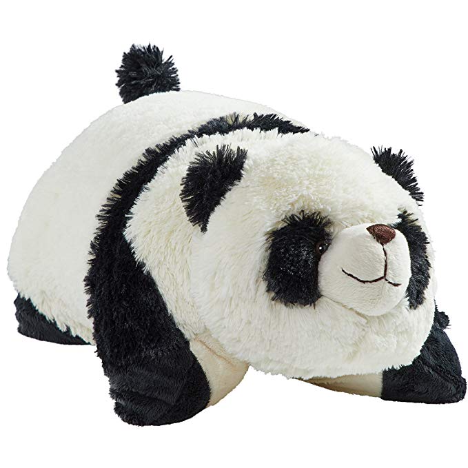 panda pillow pet black and white
