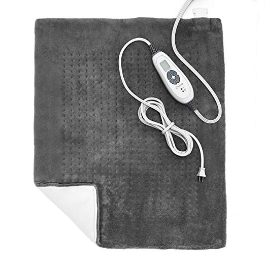 grey heating pad with controller