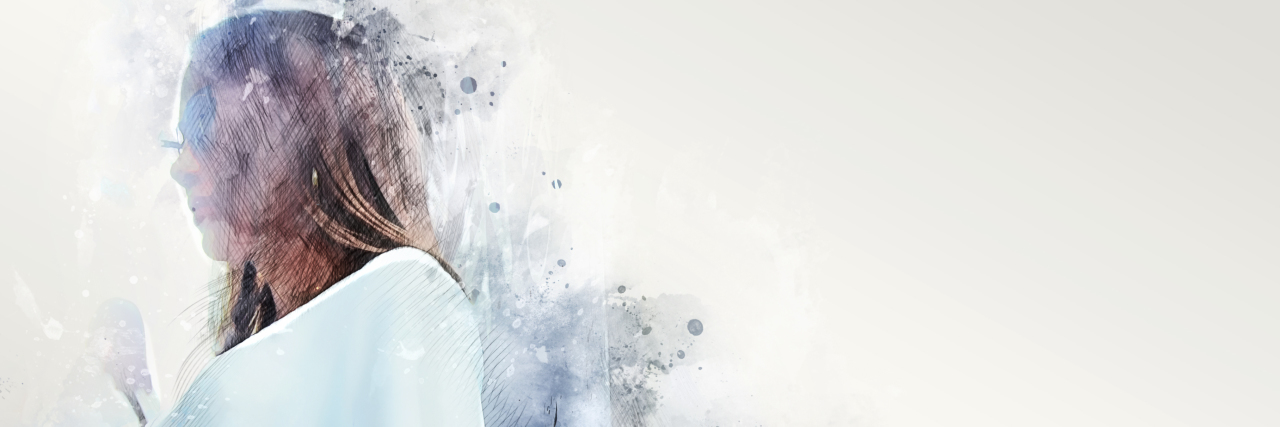 Reflecting on How Cancer Changed Me on My Cancer Anniversary Abstract beautiful woman traveling and walking street in the city on watercolor illustration painting background.