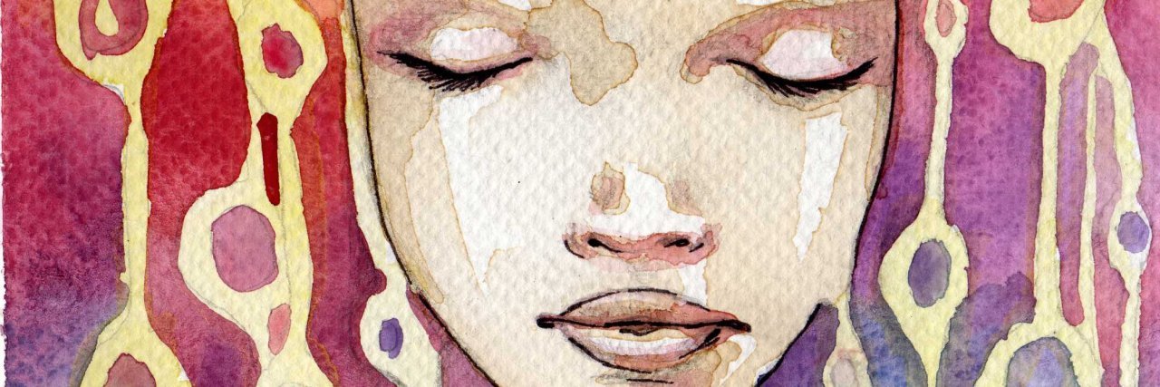 The Difference Between Autism and Social Anxiety in Women Watercolor portrait of a woman.