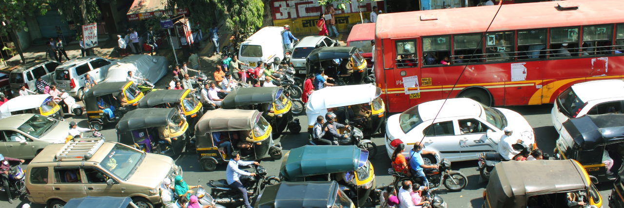 Lack of Accessibility for Indian Disabled People City traffic in India.