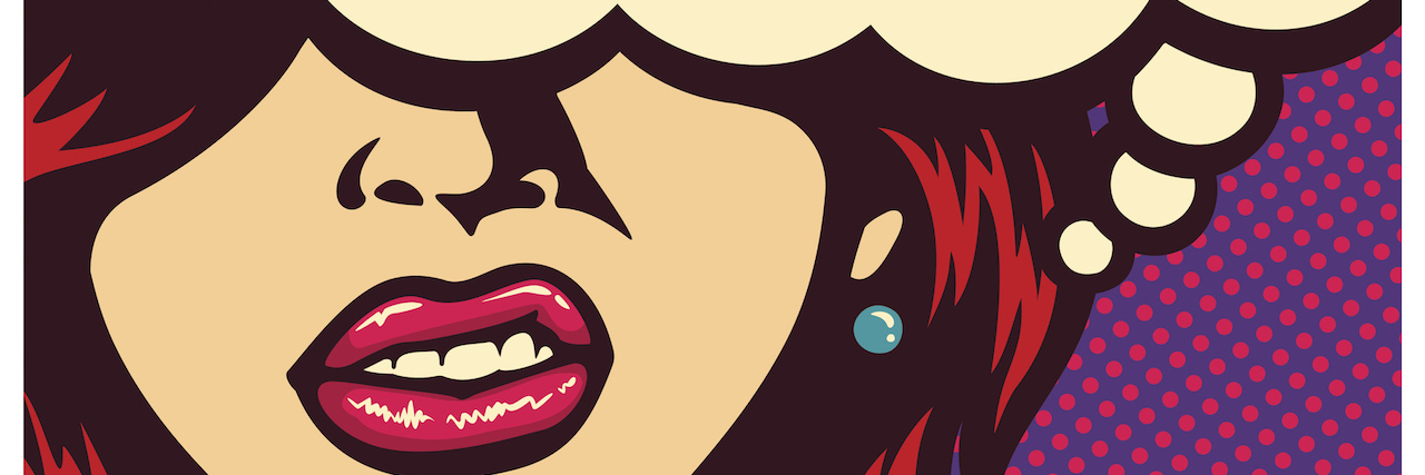 What 'Borderline Rage' Feels Like Pop art style comics panel angry woman grinding teeth with speech bubble and swear words symbols