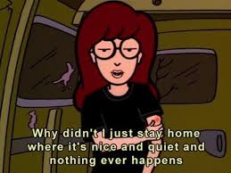Scene from the animated TV show "Daria" about staying home