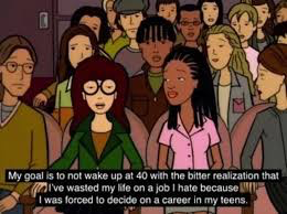 Scene from the animated TV show "Daria" about career anxiety