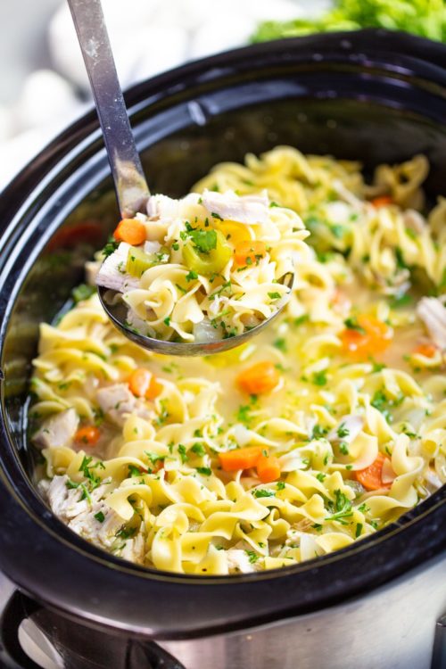 chicken noodle soup in crockpot the stay at home chef