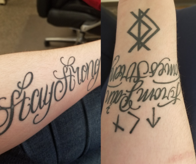 Mary M.'s stay strong tattoos 