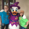 Friends with a Disney duck costumed character.