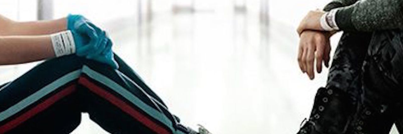 Reviews of "Five Feet Apart" from the Cystic Fibrosis Community five feet apart trailer image: two character sitting apart from each other