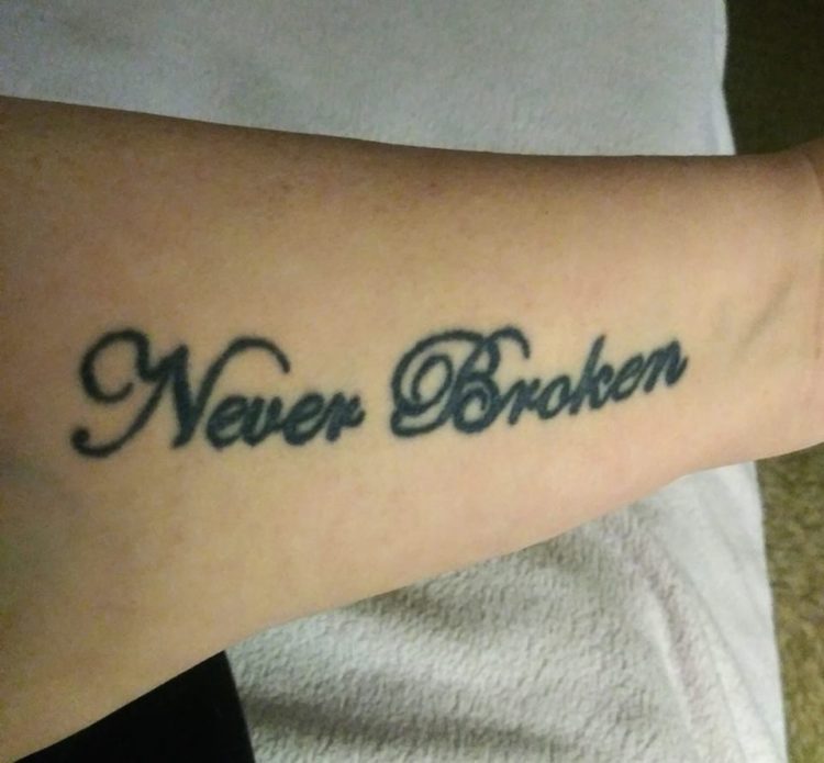 Molly C.'s never broken tattoo