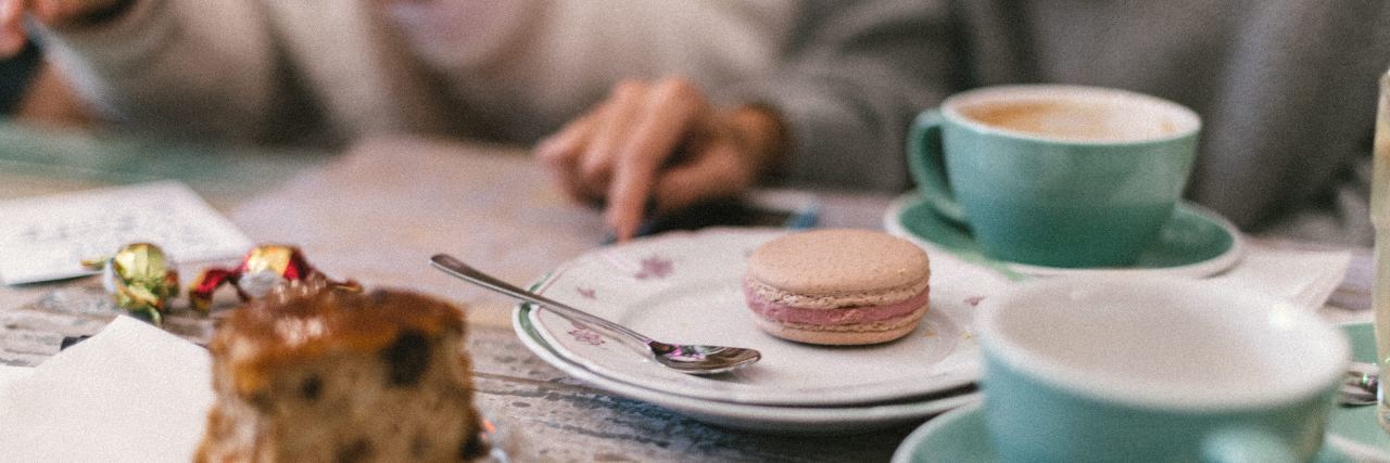 Why Casual Talk About Weight Loss Is Harmful close up photo of people eating dessert and drinking coffee with items on table