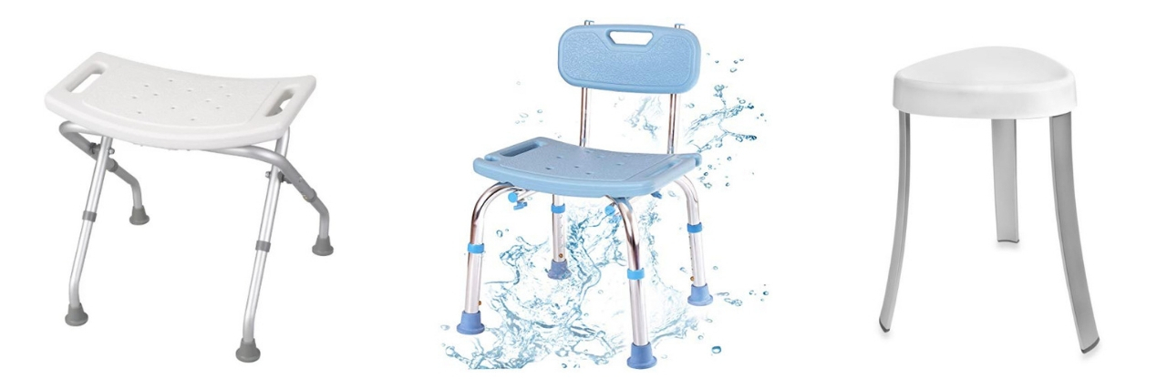 10 Shower Chairs People With Illnesses and Disabilities Swear By shower stools white bench blue chair white stool