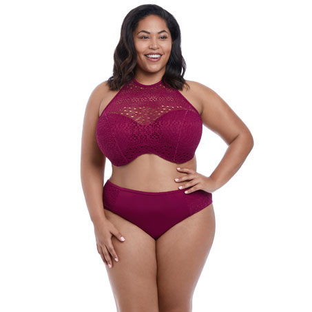 elomi mid rise swimsuit purple two piece