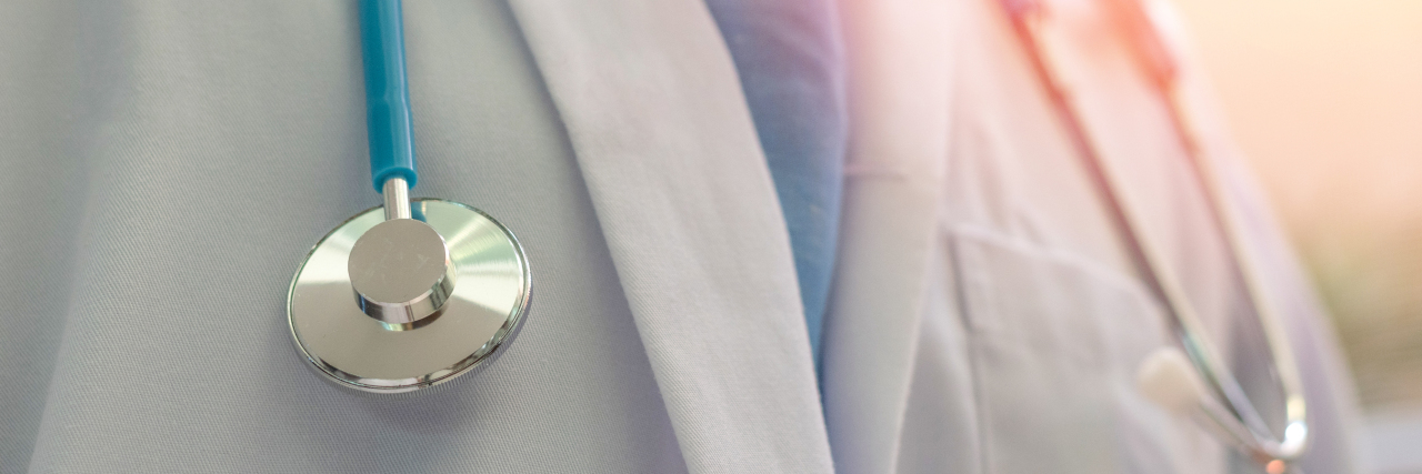 Choosing Career Paths When You're Chronically Ill focus on doctor's lab coat and stethoscope
