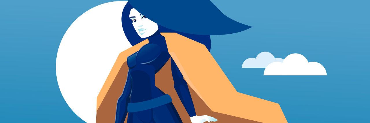 Living With an Invisible Chronic Illness: What it Feels Like illustration of superwoman with cape