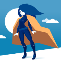 illustration of superwoman with cape