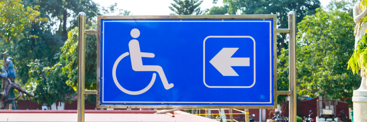 Sign for disabled access.