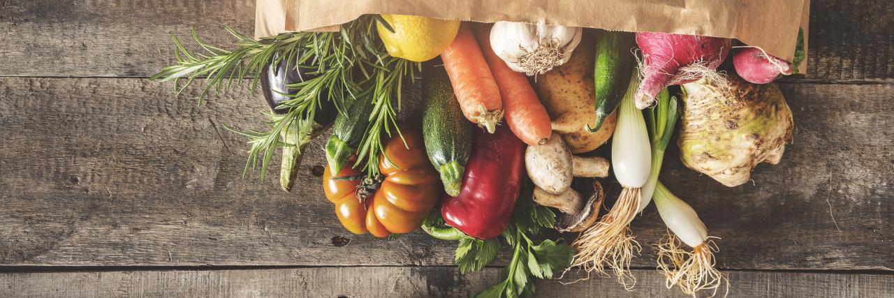 Thanking Friends Who Are Supportive When You're Chronically Ill Fresh vegetables in grocery bag.