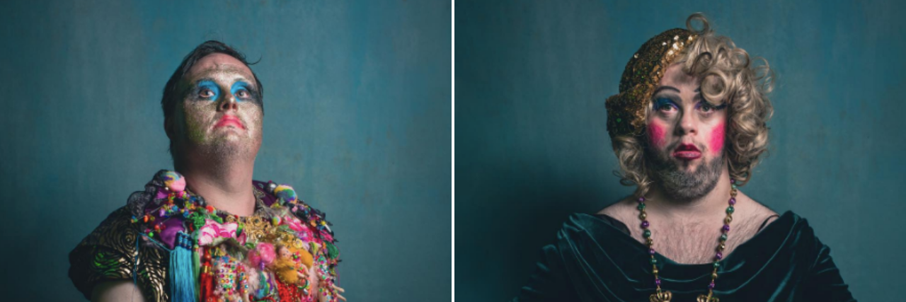 This Down Syndrome Group Is Shaking Up the Drag Scene Image of two drag queens: MIss Gaia Callas and Otto Baxter
