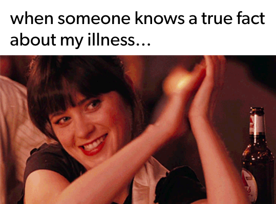 when someone knows a true fact about my illness... photo of woman clapping