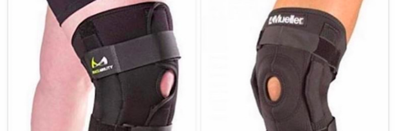 Social Media and the Stigma of Invisible Illness image of the meme showing two legs with knee braces