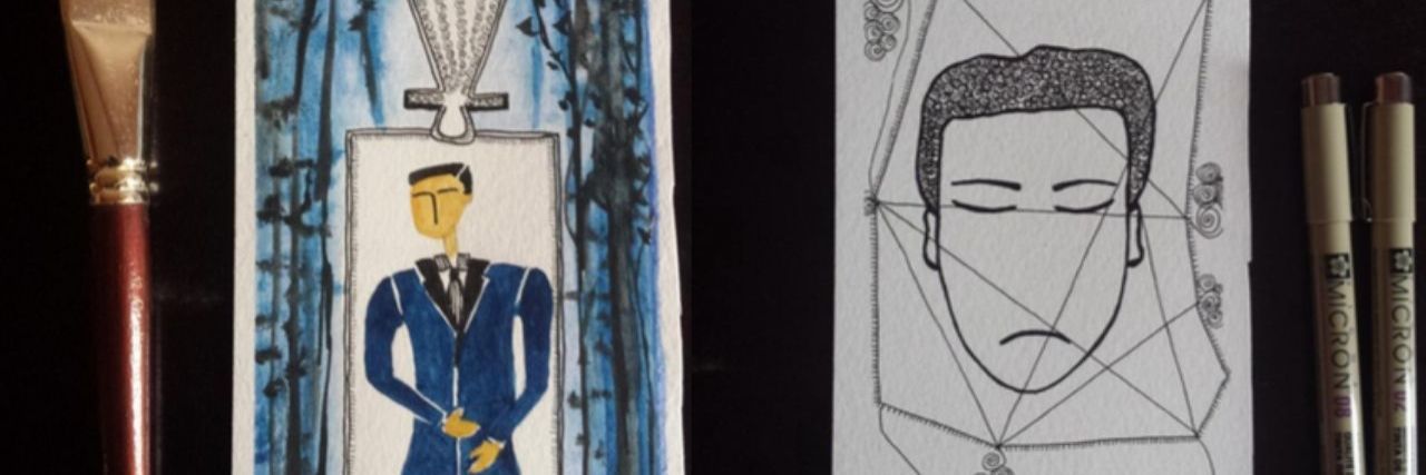 Illustrations That Show Mental Illness Two drawings