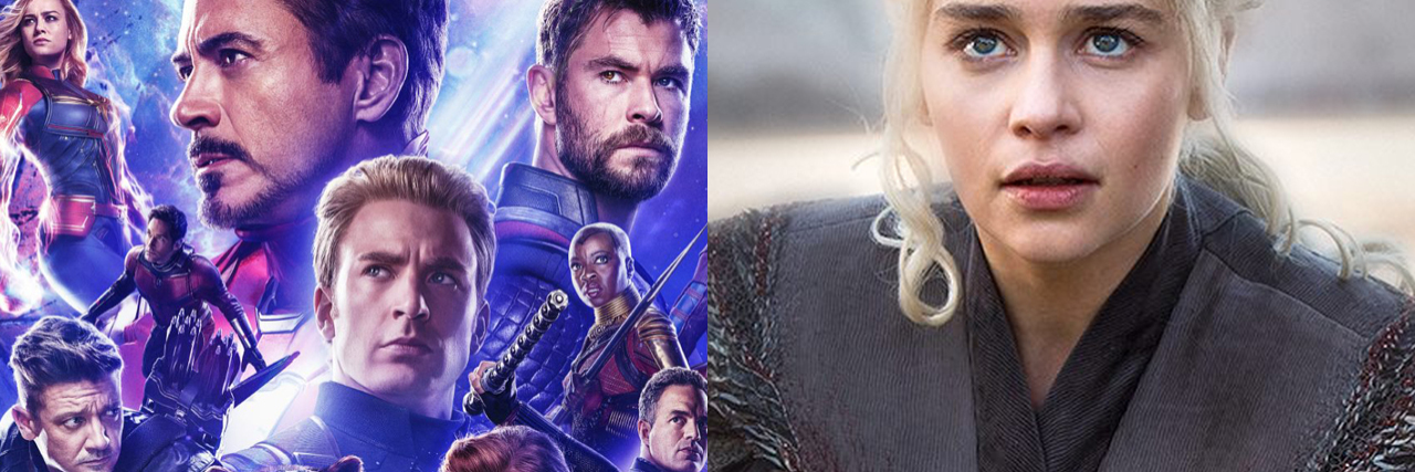 promotional photos of avengers: endgame cast and daenerys from game of thrones