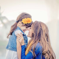 The author and her daughter embracing