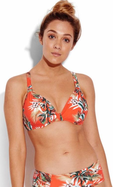 orange bikini tropical swimsuit top seafolly