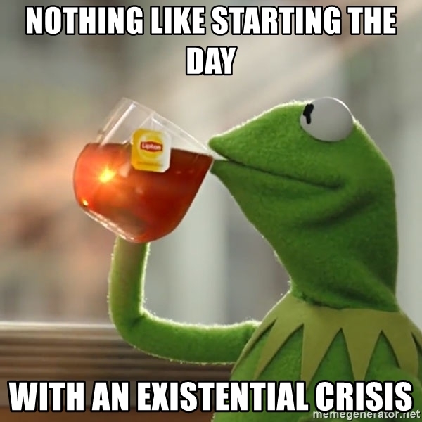 nothing like starting the day with an existential crisis meme