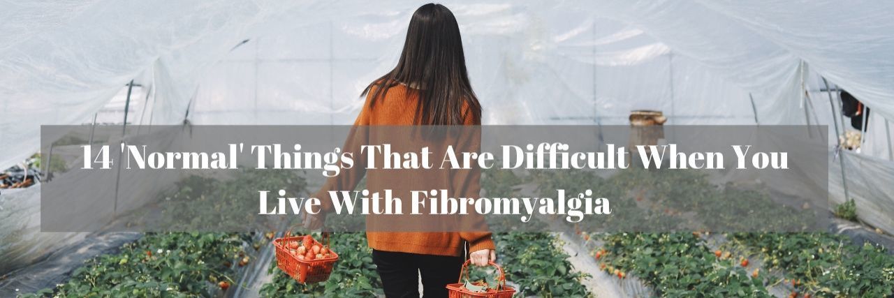 Everyday Tasks That Are Difficult With Fibromyalgia woman in greenhouse in orange sweater