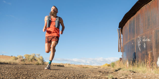 Professional ultrarunner rob krar running in arizona desert