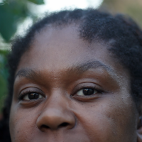 Photo of Ruth Jackson, a young Black woman, focusing on her eyes.