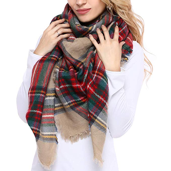 plaid scarf fall colors