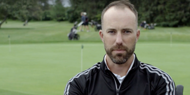 Men: It’s OK to Stop Hiding That You’re Struggling photo of professional golfer andrew jensen with crossed arms in front of golf course