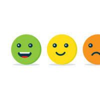 Emotion balls icon. Concept of positive and negative feedback.