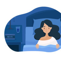 sleepless girl at night