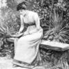 Victorian woman writing. Taken from the the English Illustrated Magazine 1892.