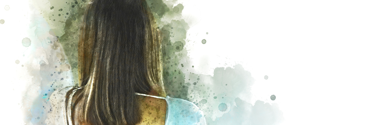 7 Signs of Schizophrenia in Adolescents Beautiful woman standing on walking street and traveling in the capital city on watercolor illustration painting background.