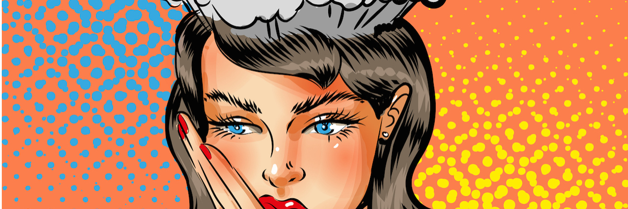 Reminders for When You Get a New Diagnosis An illustration of a woman with a cloud over her head, representing a headache