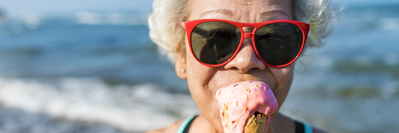 woman eating an ice-cream